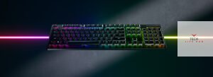 A high-quality Razer keyboard with customizable RGB lighting and mechanical switches