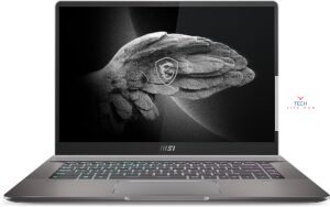 An MSI Creator Z16 laptop designed for creative professionals, featuring stunning display and performance